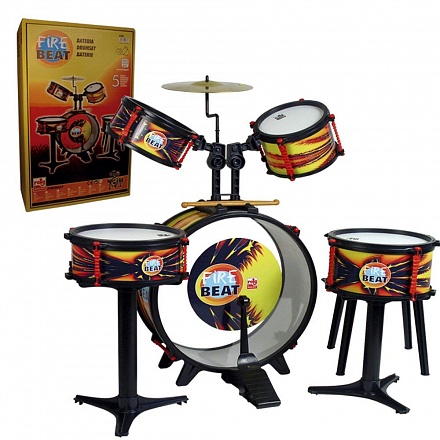 Музыкальная игрушка - Барабанная установка Файр-Бит, 5 барабанов 